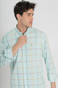 Camisa Cuadros Verde Agua