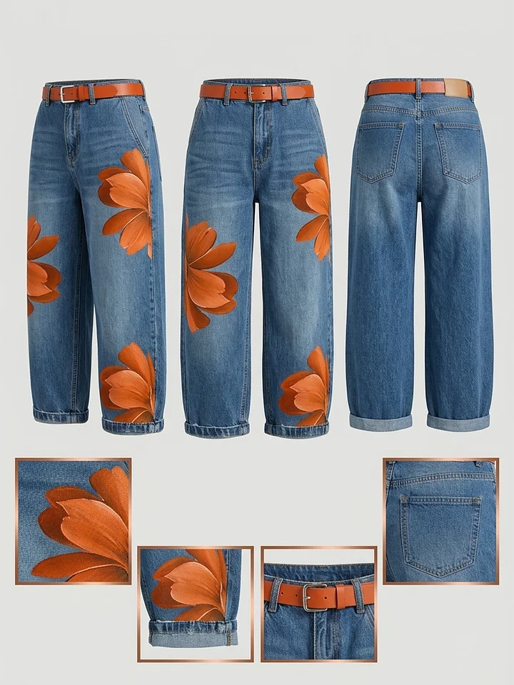 Conjunto Florencia — Camisa Manga Larga y Jeans Estampados