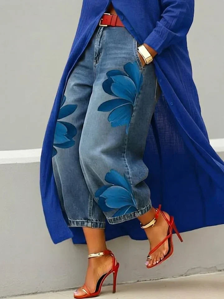 Conjunto Florencia — Camisa Manga Larga y Jeans Estampados
