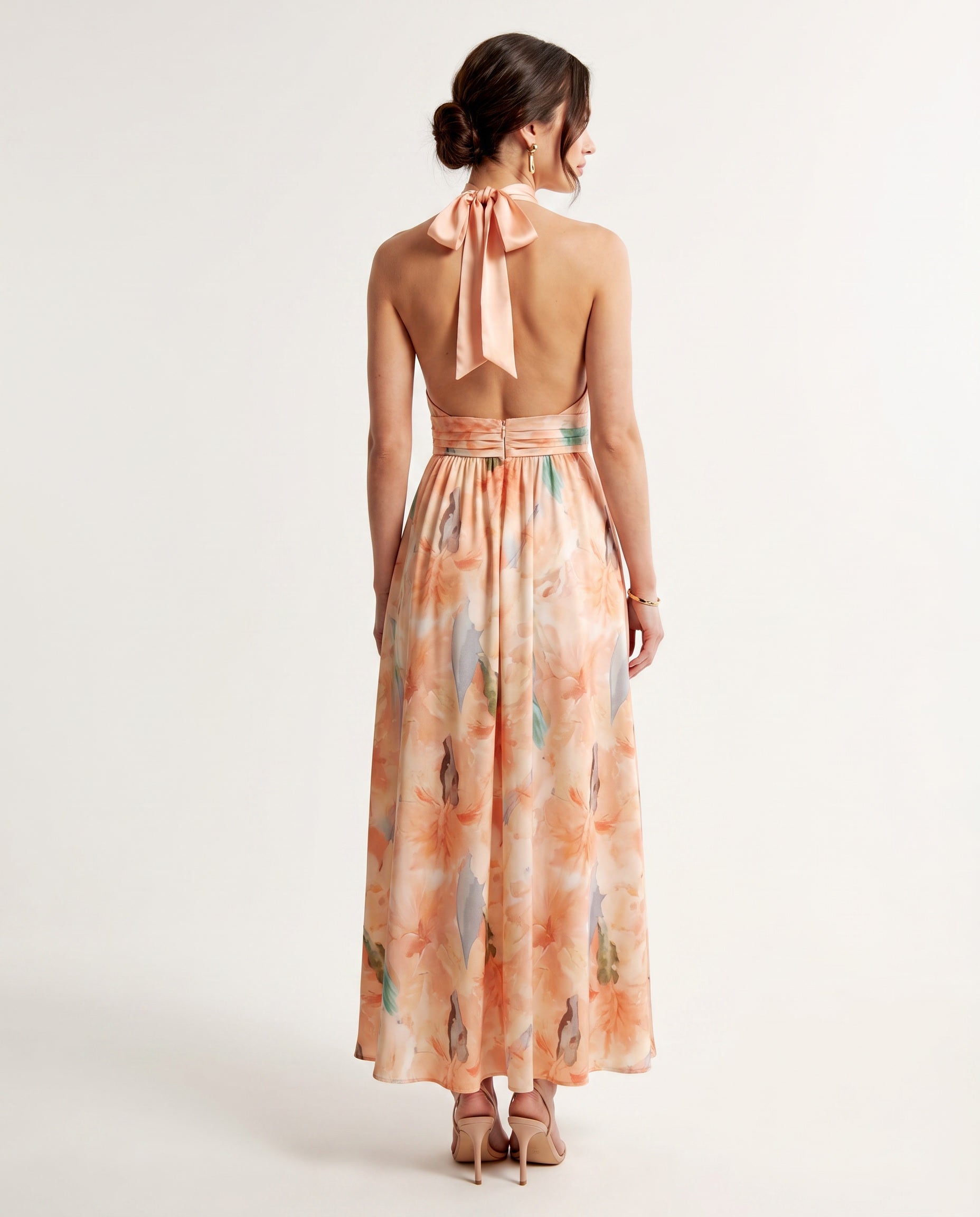 Sofía | Elegant Dress with Watercolor Floral Print