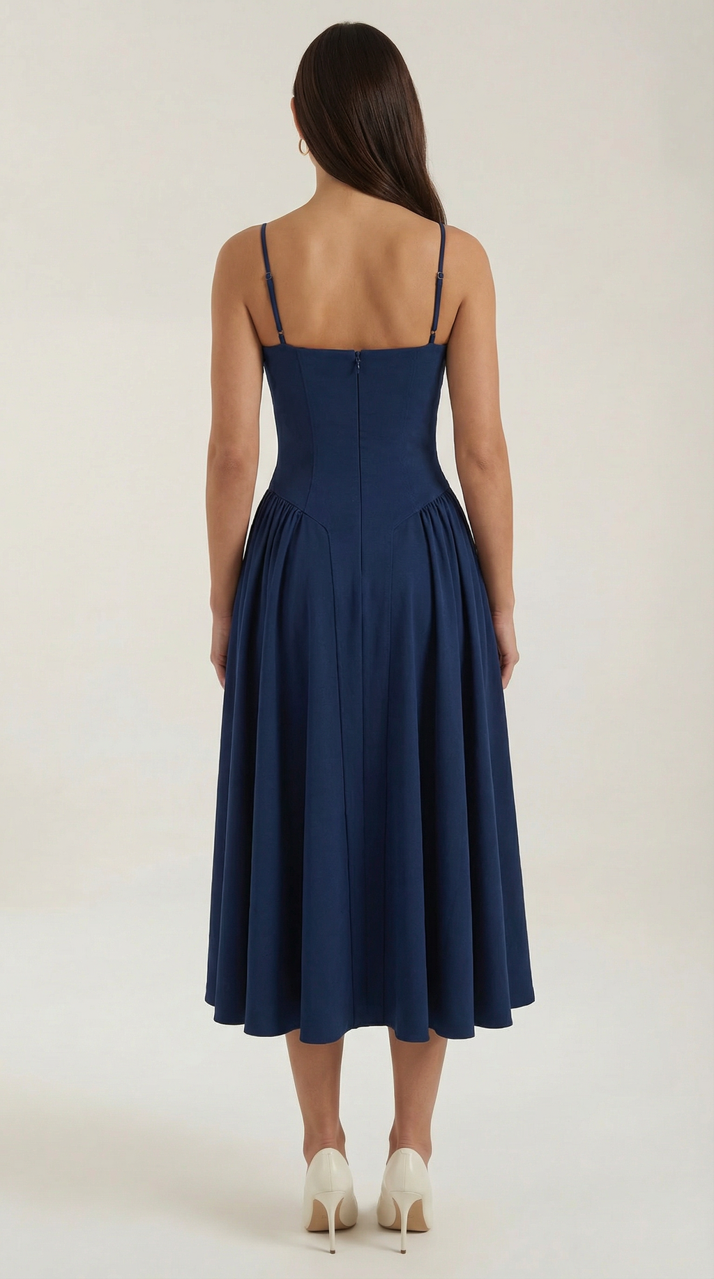 Vestido Santorini — Midi Floral con Escote Corazón