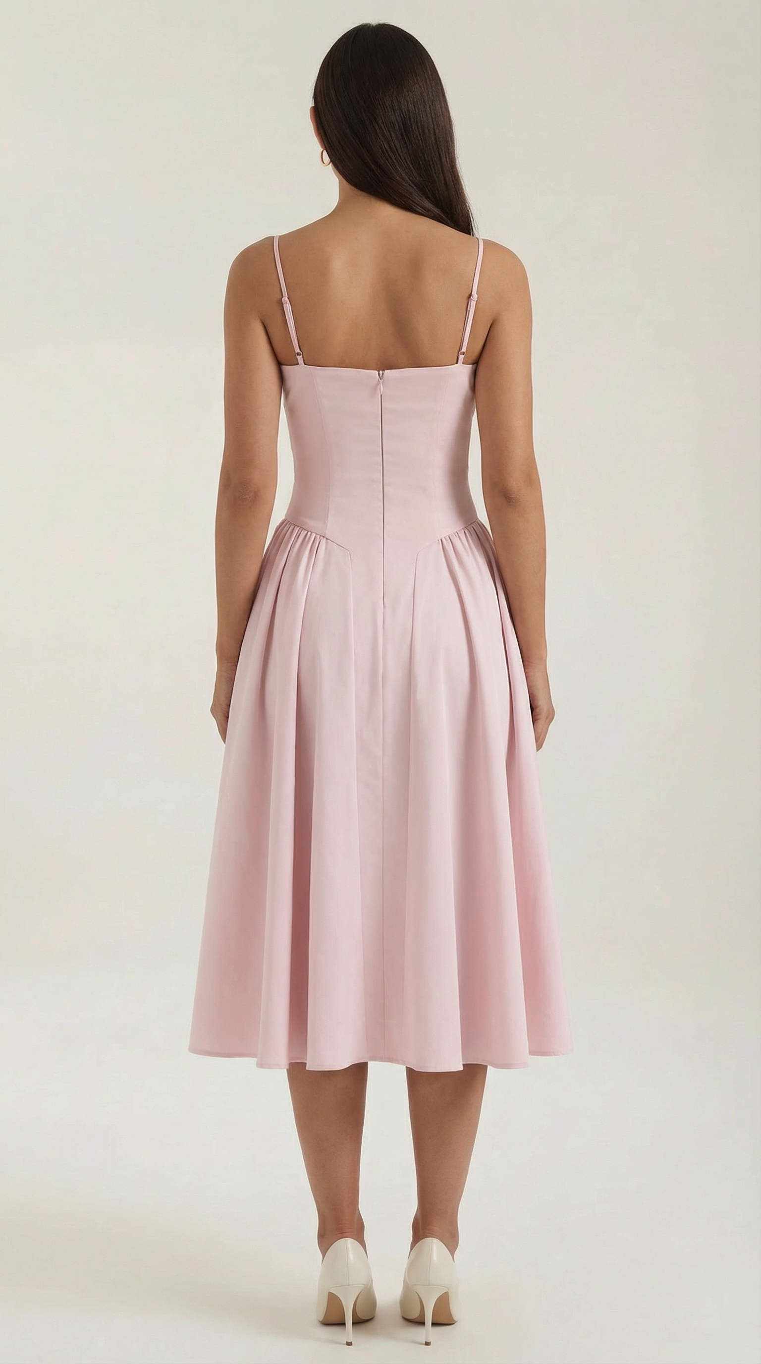 Vestido Santorini — Midi Floral con Escote Corazón