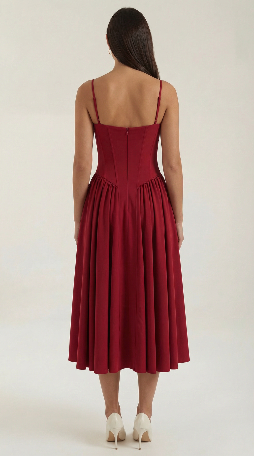 Vestido Santorini — Midi Floral con Escote Corazón
