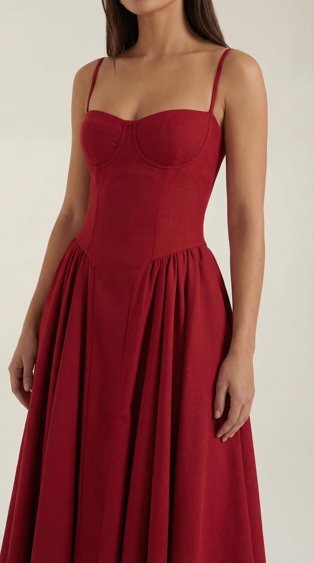 Vestido Santorini — Midi Floral con Escote Corazón
