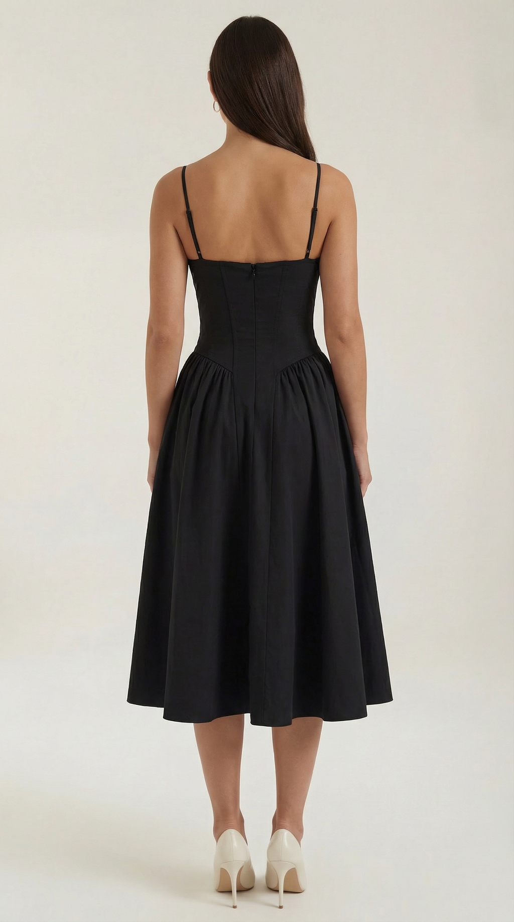 Vestido Santorini — Midi Floral con Escote Corazón