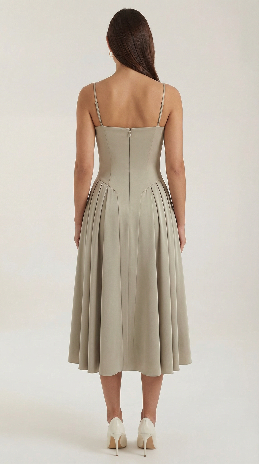 Vestido Santorini — Midi Floral con Escote Corazón