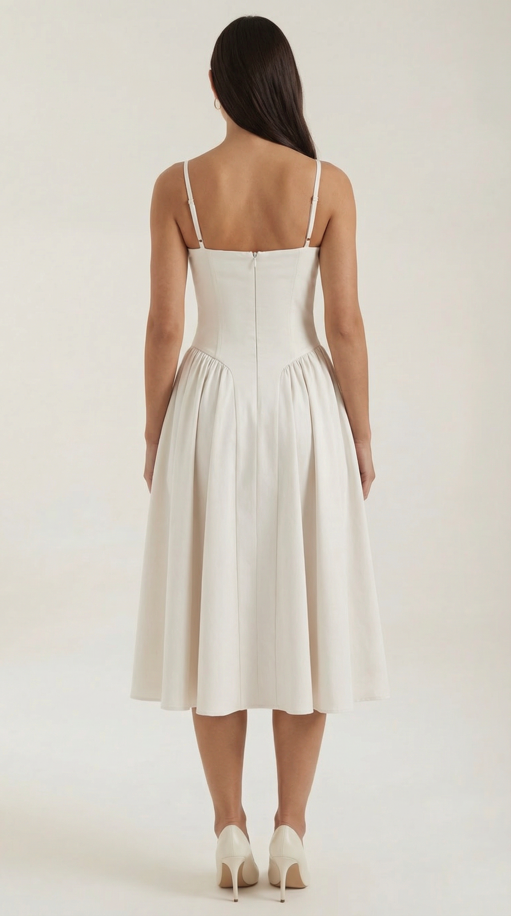Vestido Santorini — Midi Floral con Escote Corazón