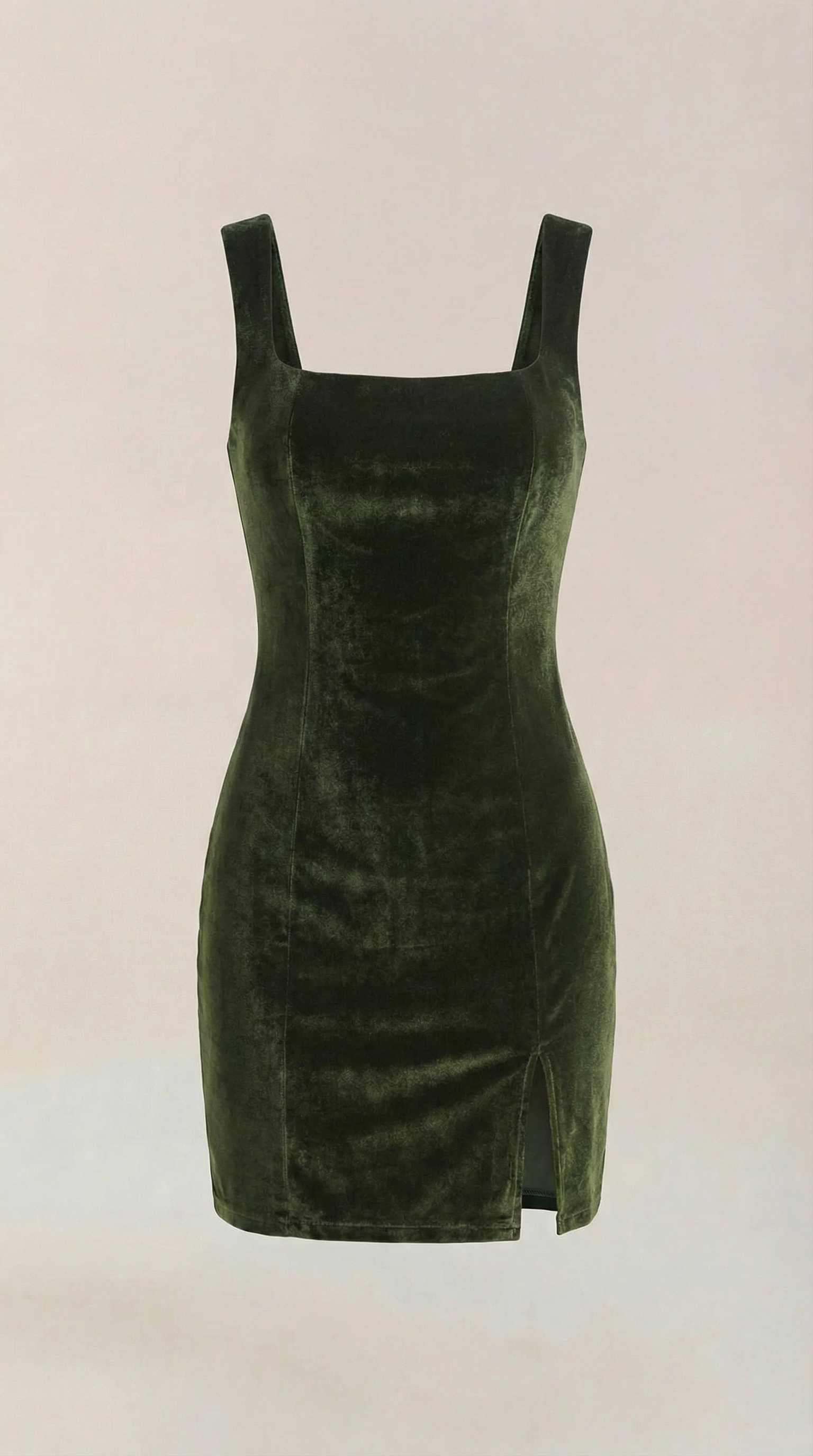 Vestido Corto Rachelle — Terciopelo con Escote Cuadrado