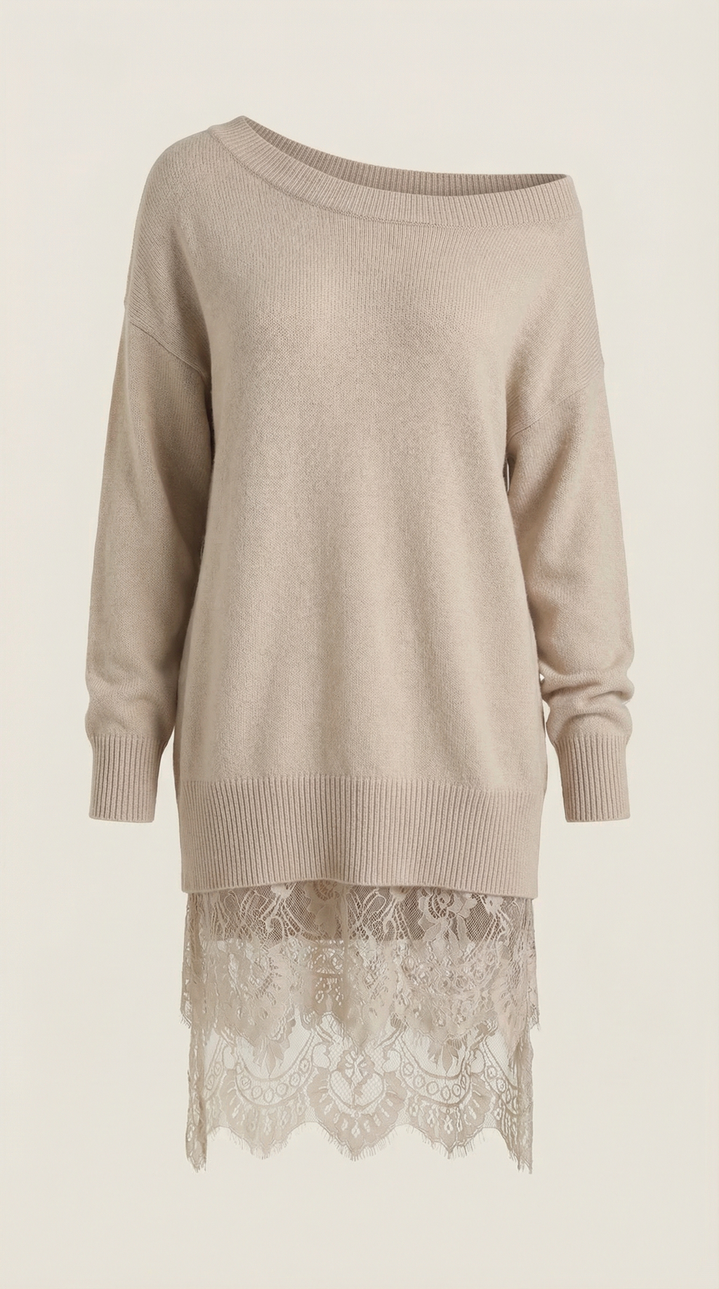 Vestido Rosemary — Punto con Detalles de Encaje