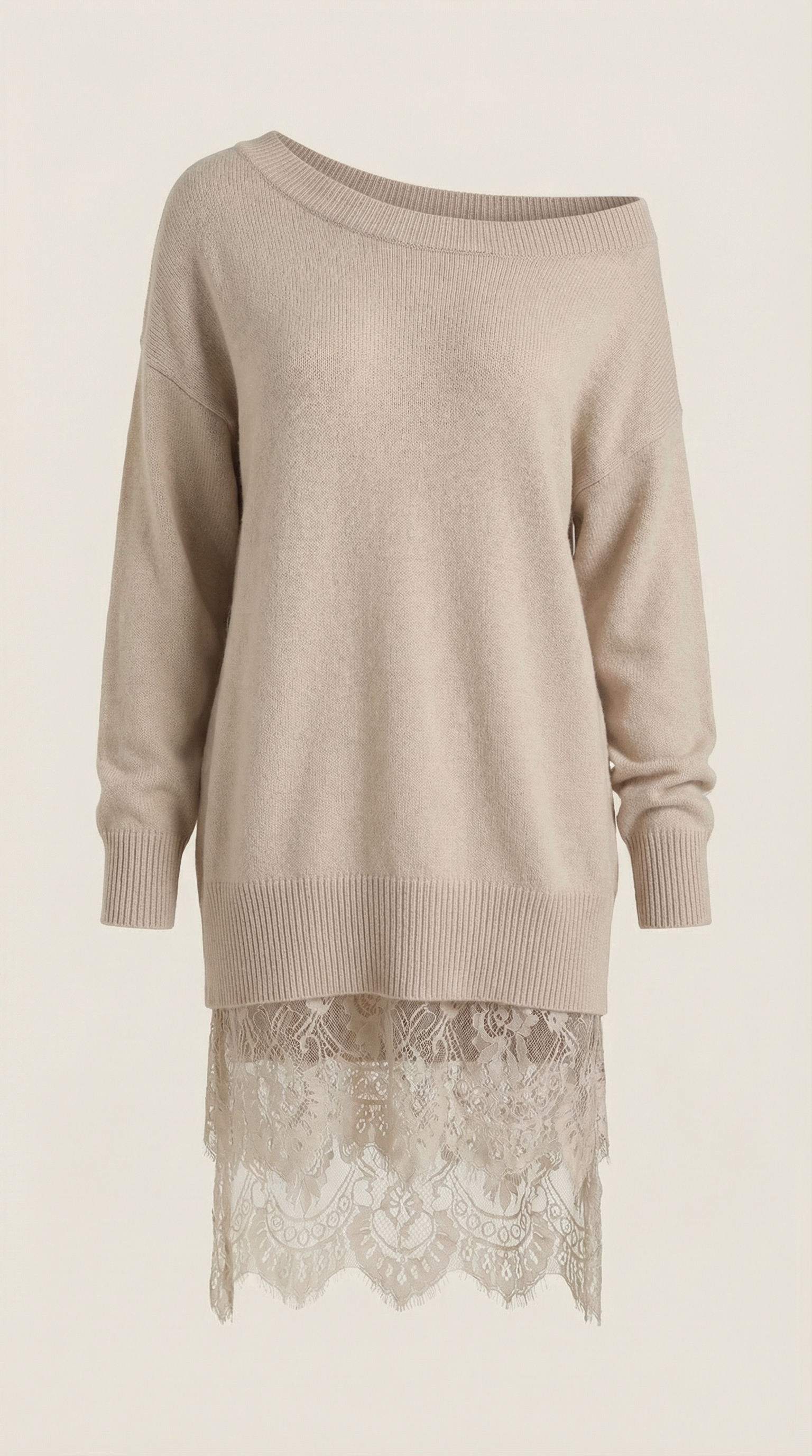 Vestido Rosemary — Punto con Detalles de Encaje