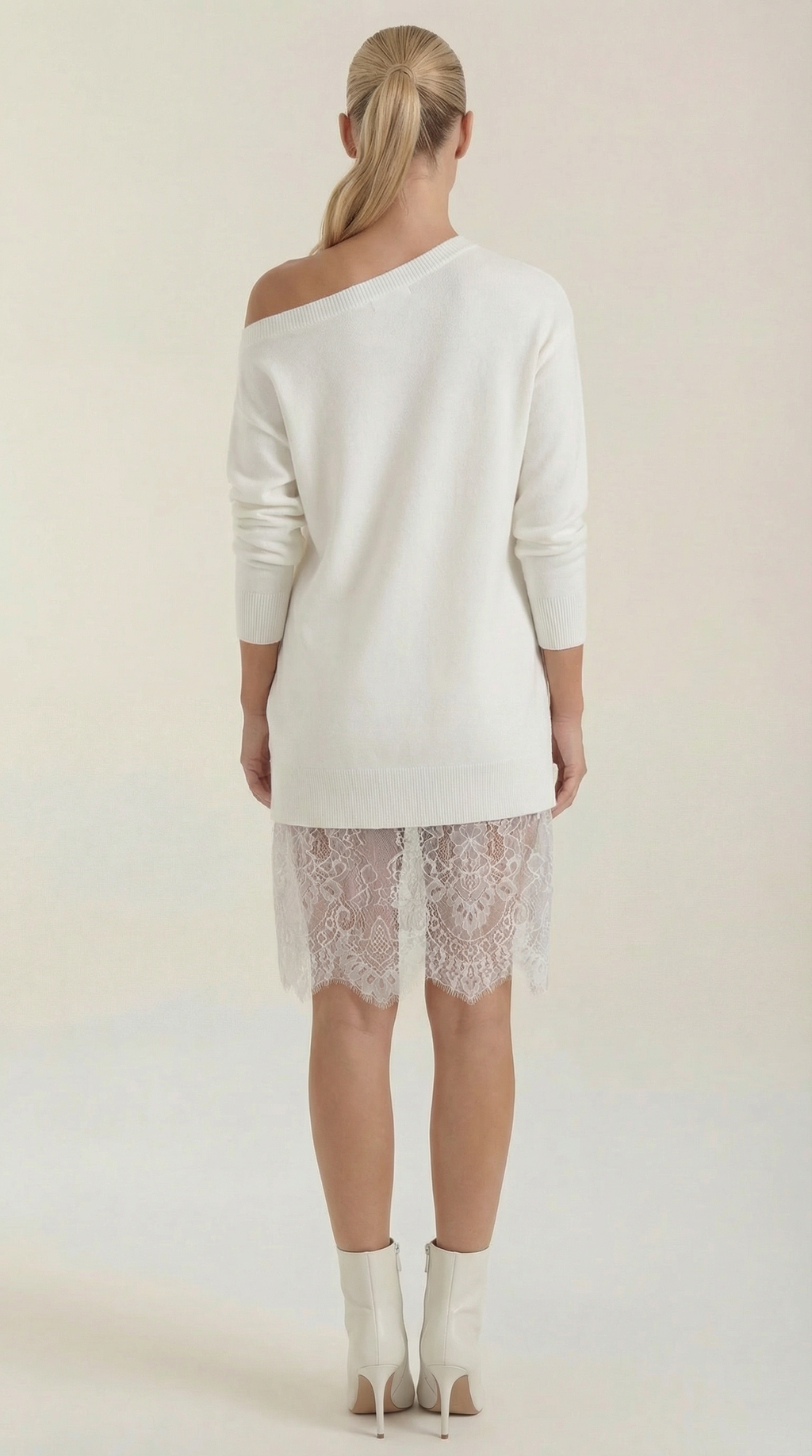 Vestido Rosemary — Punto con Detalles de Encaje