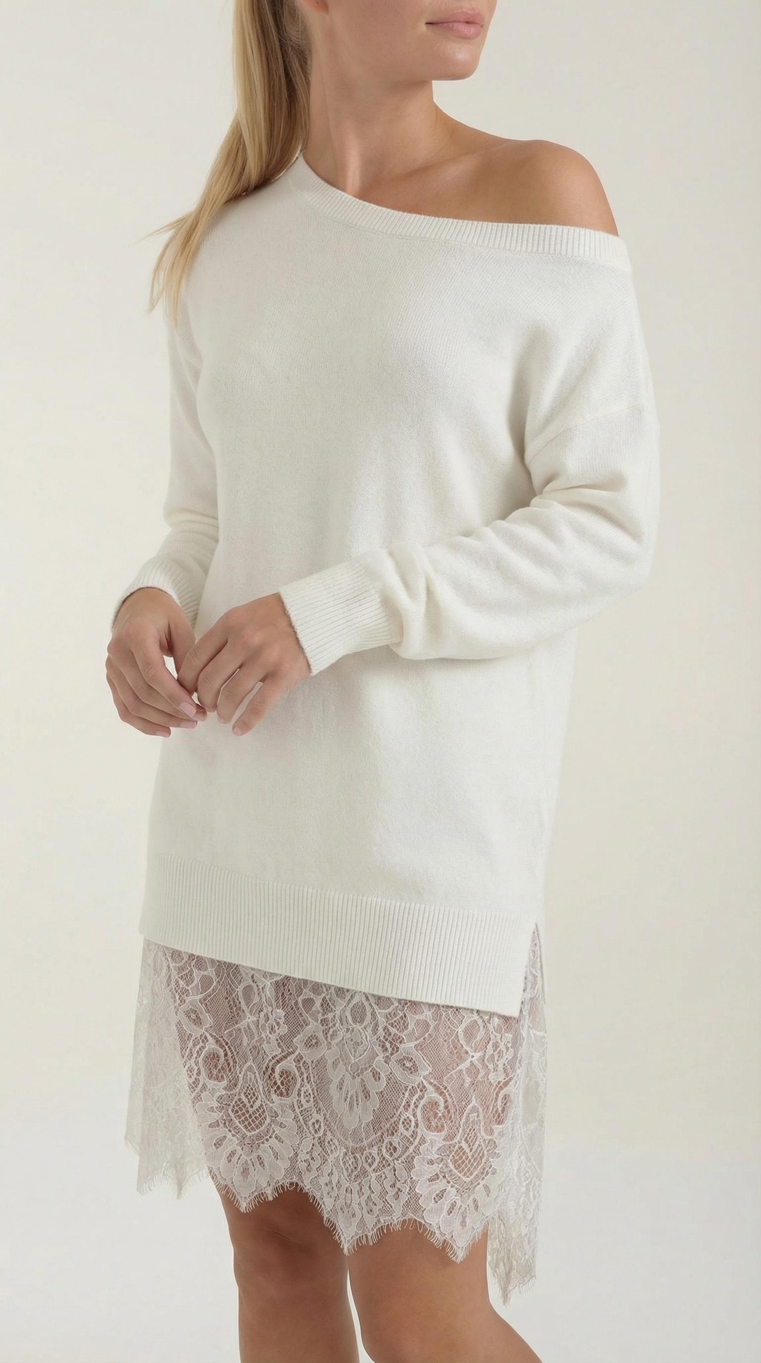 Vestido Rosemary — Punto con Detalles de Encaje